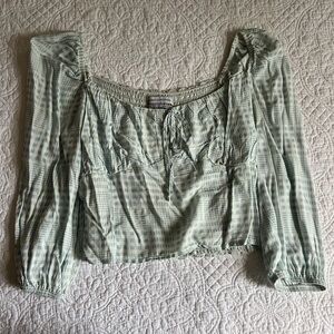 Urban Outfitters Light Blue/Green Checkered Top
